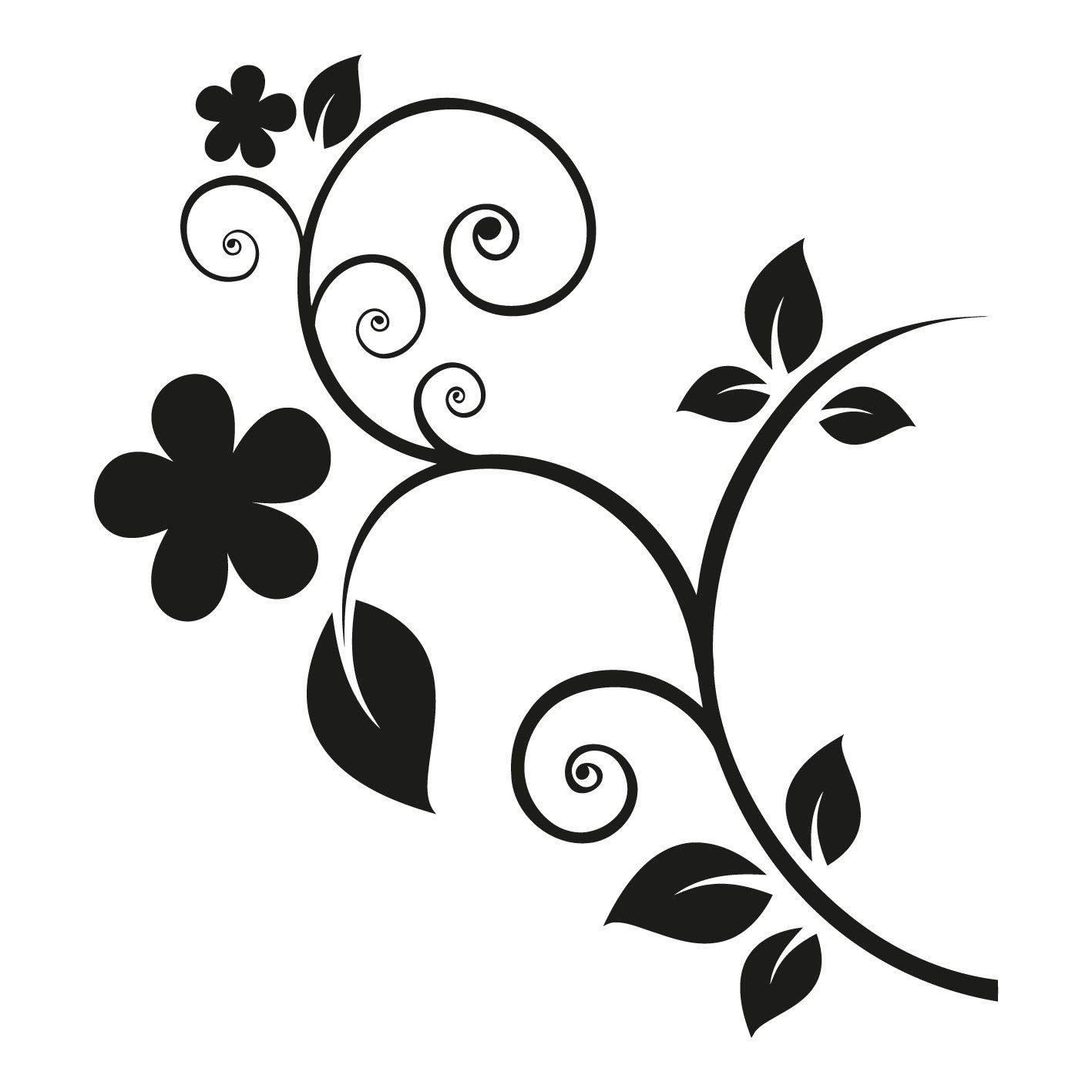kleb-Drauf | Blumenranke | Verschiedene Größen und Farben | Wandtattoo Wandaufkleber Wandsticker Aufkleber Sticker