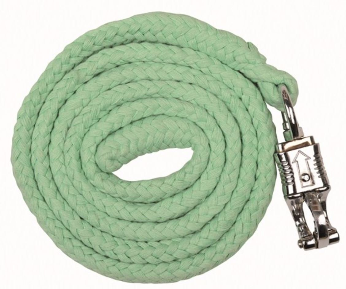 HKM Stars Softice Corda Per Cavalli Con Moschettone - Poliestere, Milky Green, 180 Cm - Impugnatura Morbida