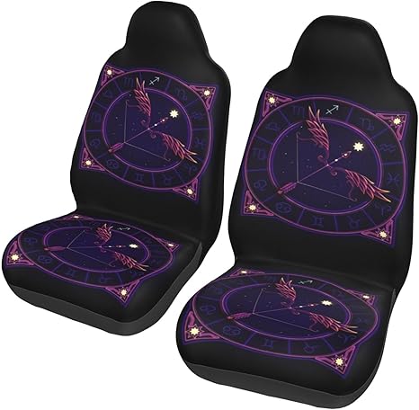 Sagittarius Zodiac Sign Astrology Constellations Car Seat Covers 2 Pack Universal Bucket Front Steats Cover Protector Cushion for Truck SUV Van