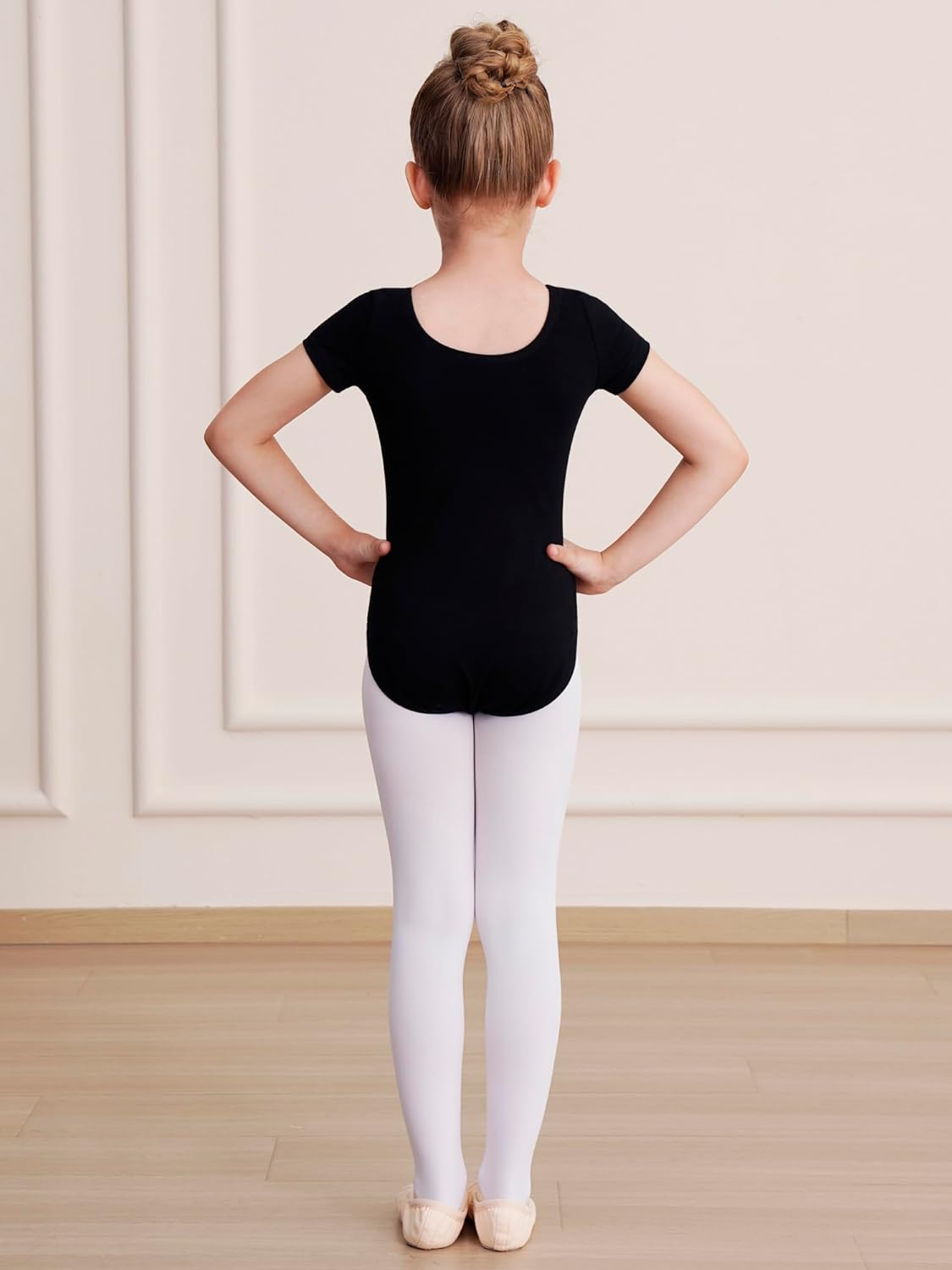 WEGETIT Gymnastics Leotards for Girls Ballet Leotard Toddler girls Bodysuit Short Sleeve Kids Dance Outfits - Image 3