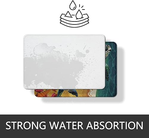 Miniatura 5 de Erosebridal Lighthouse - Juego de alfombras de baño, alfombra de baño náutica con olas del océano y mar, alfombra de baño verde azulado marino para