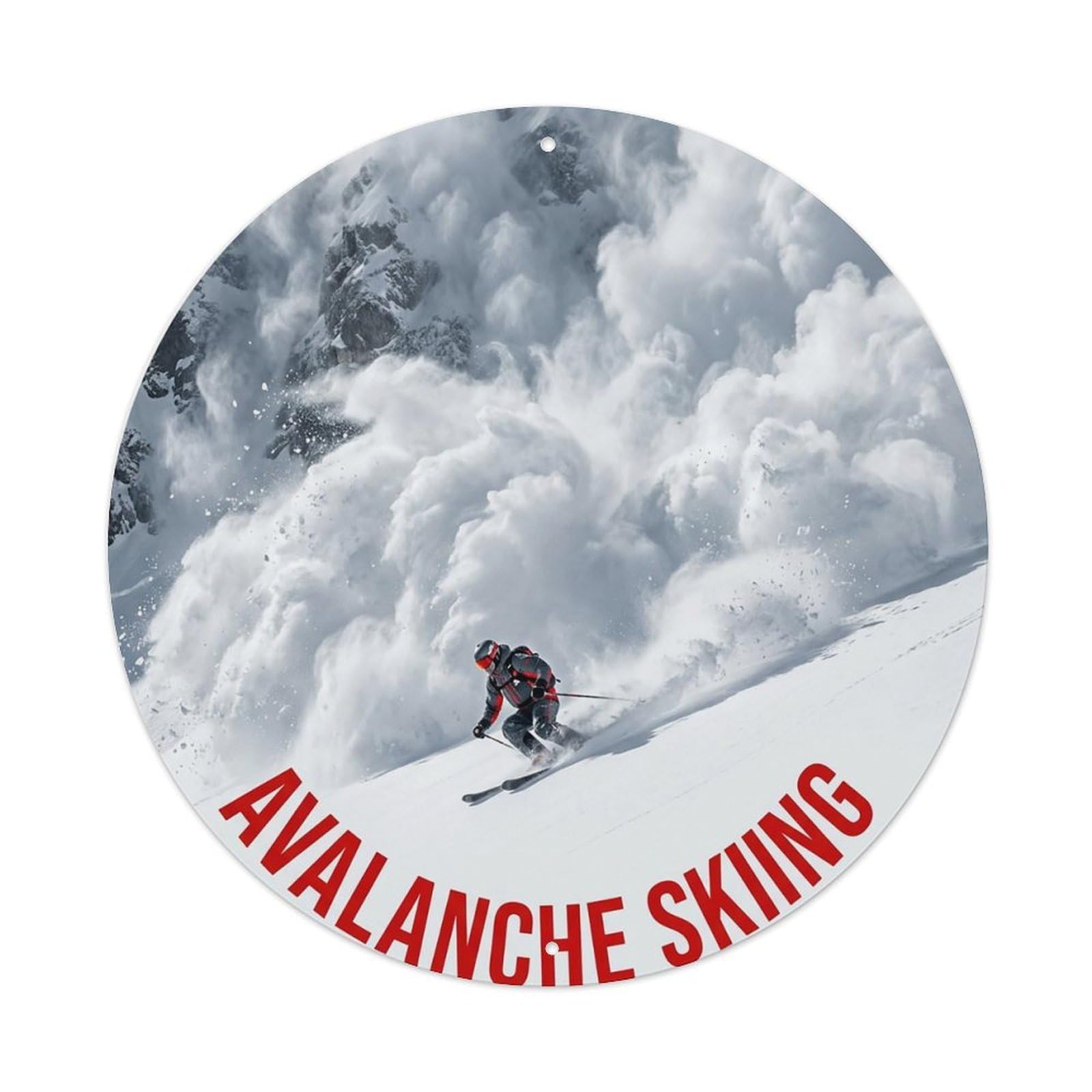 Vintage Avalanche Skiing Extreme Sports Vintage Metal Tin Sign Plaque Wall Decor for Cafe, Club Bar, Office, Garden Metal Poster 8x8Inch