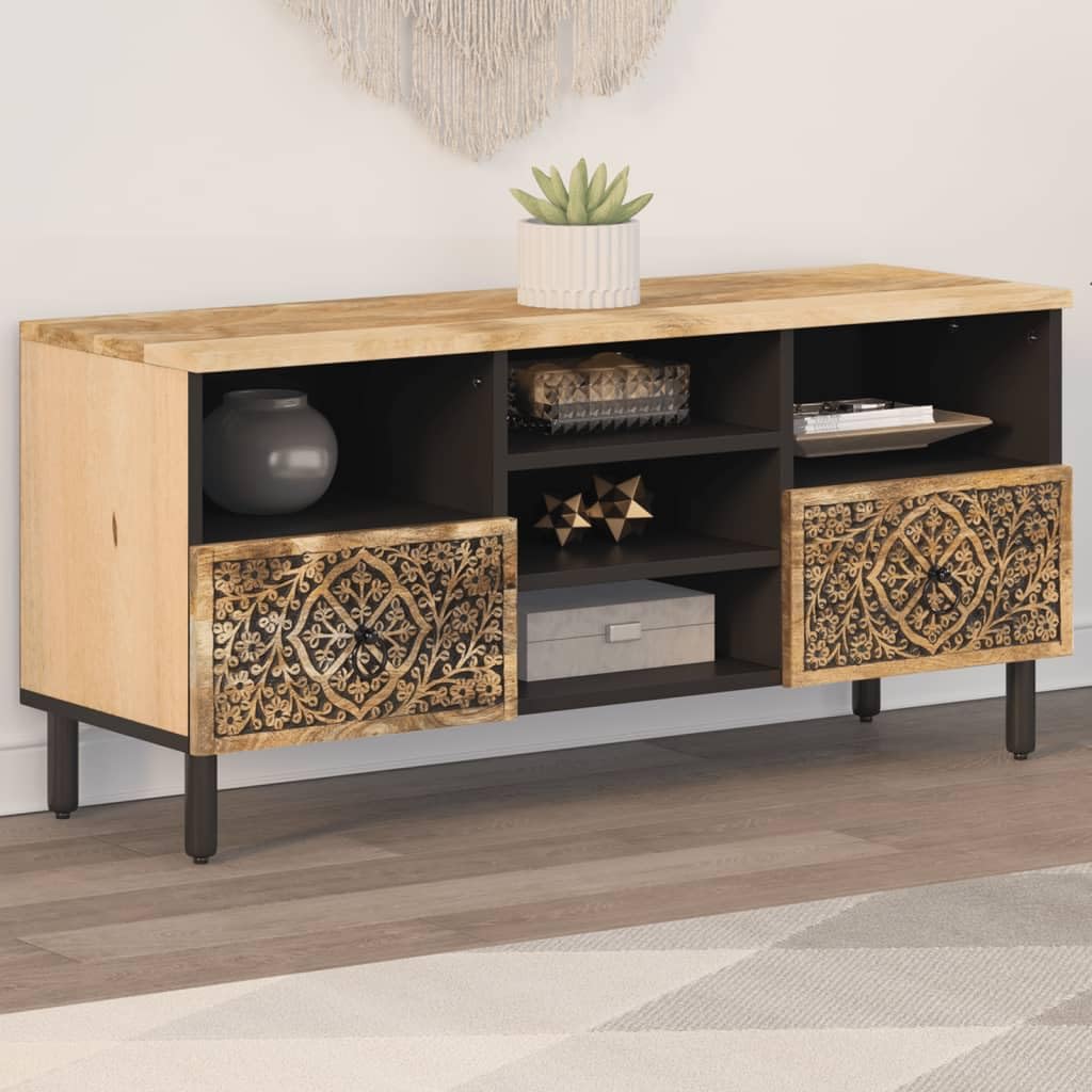 Buzaza TV Cabinet 100x33x46 cm Solid Wood Mango,Luxury Tv Stand,Corner Tv Unit,Tv Media Cabinet