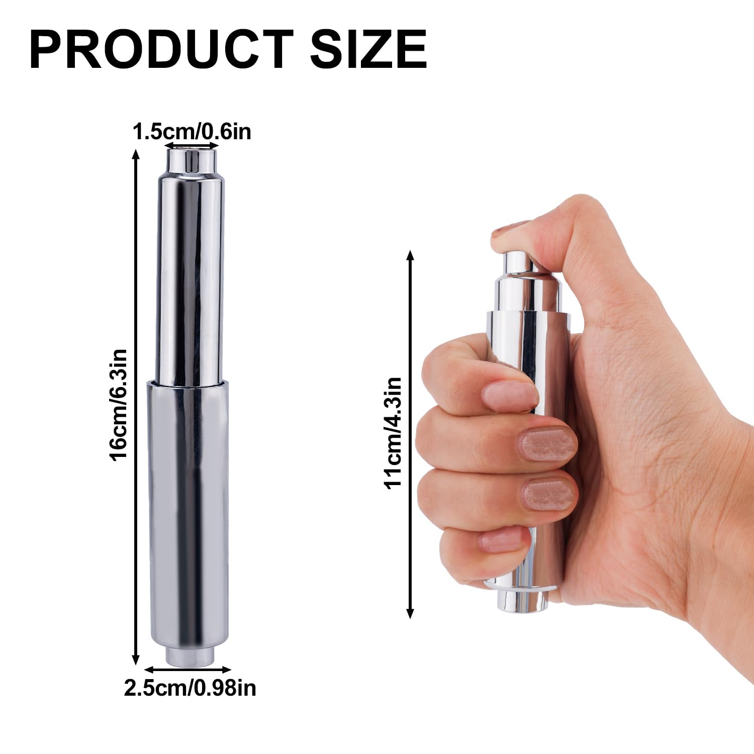 lasuroa 4 Pcs Plastic Chrome Toilet Paper Holder Spring Loaded Rods Stand, Spring Loaded Adjustable Toilet Tissue Paper Roll Holder Replacement for Bathroom Accessories - Image 2
