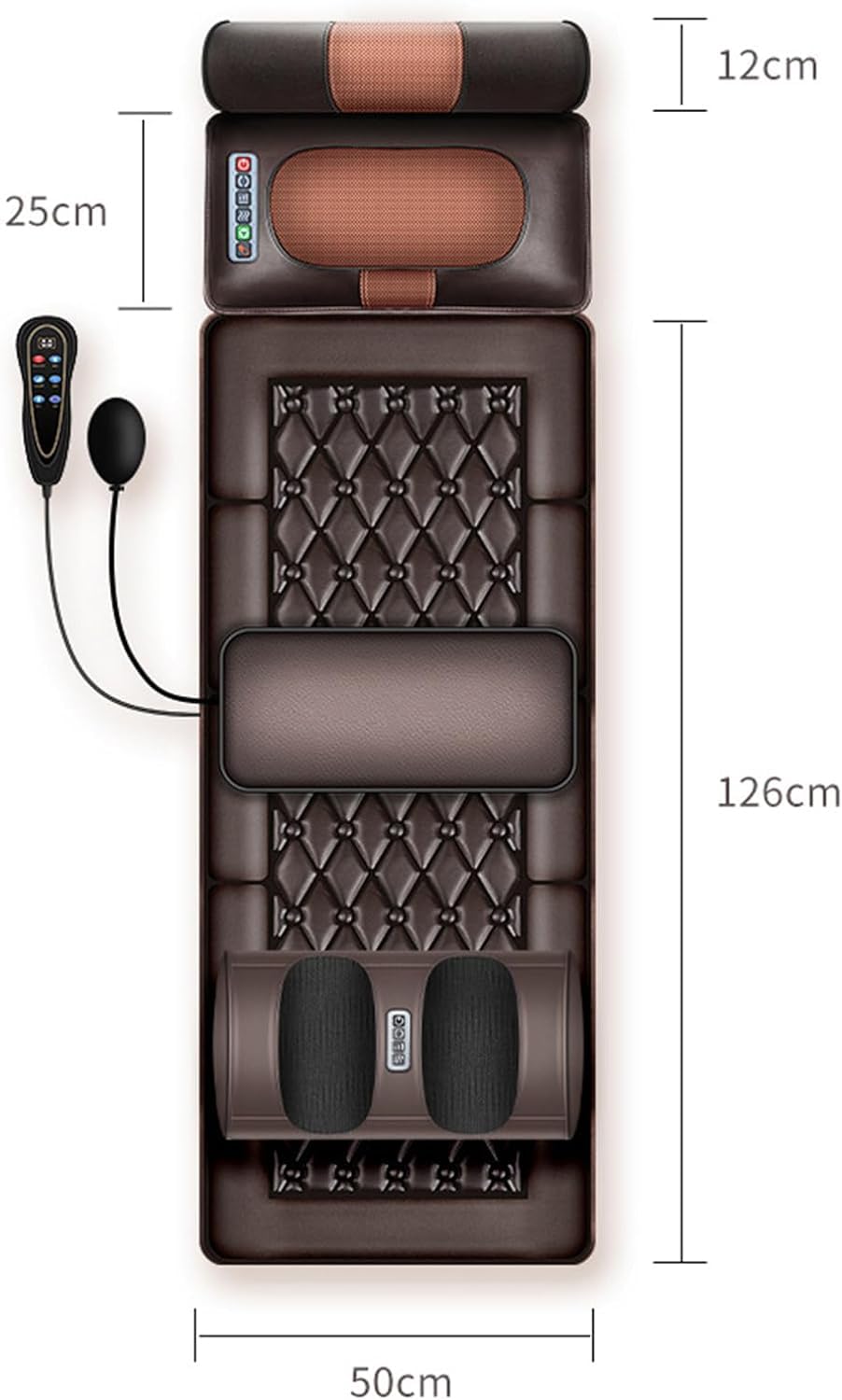 Alfombrilla de masaje térmica con almohadillas de calor, colchón de masaje de cuerpo completo para relajación y alivio del dolor