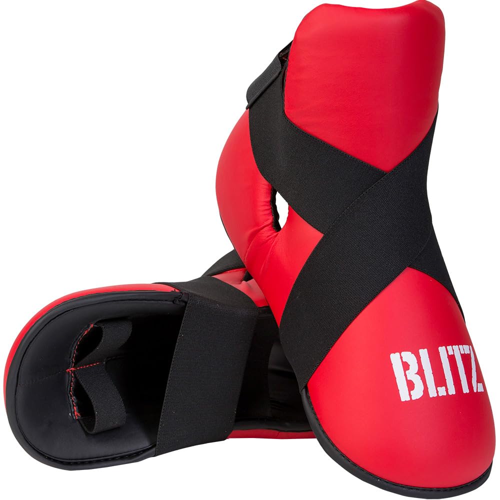 Blitz Semi Contact Foot Protector - Red - X-Small