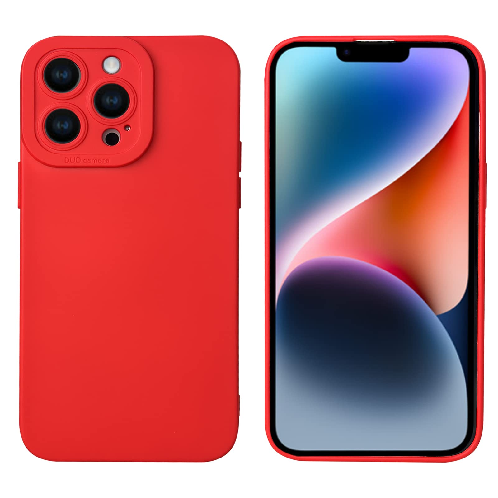 Amazon.com: LOOKSEVEN for iPhone 14 Pro Case, Red Silicone TPU