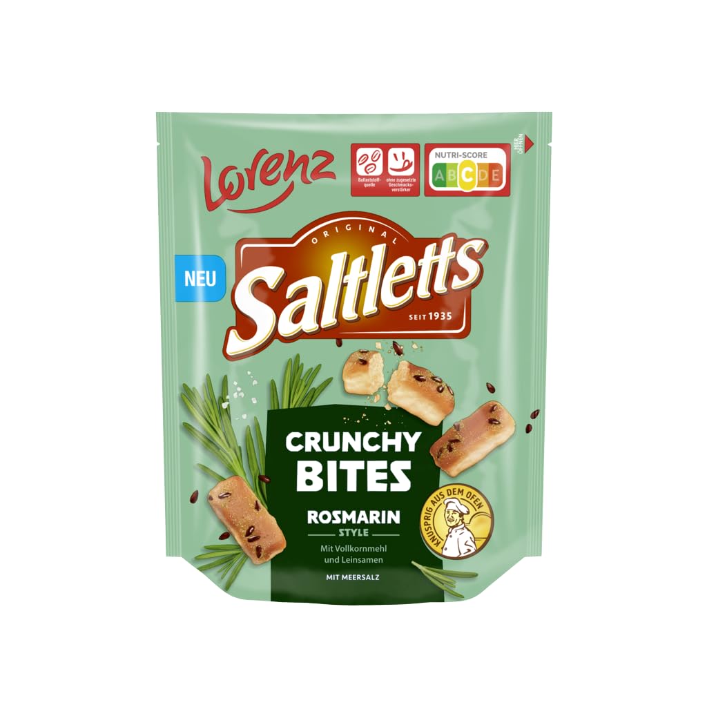 LORENZ | Saltletts Crunchy Bites Rosmarin | 16 x 100 g | vegetarisch