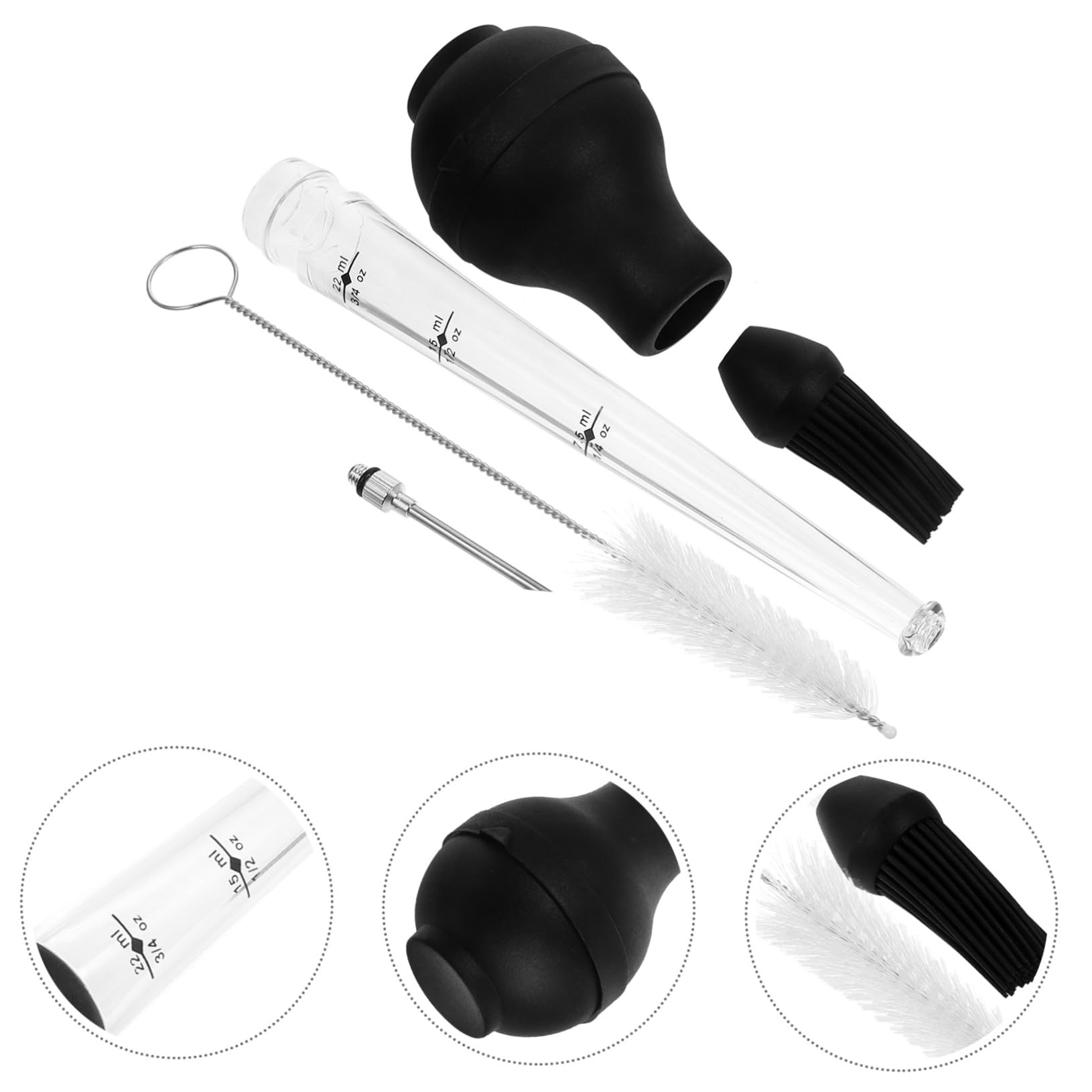 BESPORTBLE 1set Stainless Steel Marinade Injector for Meat Tool for Turkey Chicken BBQ Easy to Clean for Thanksgiving Outdoor Cooking