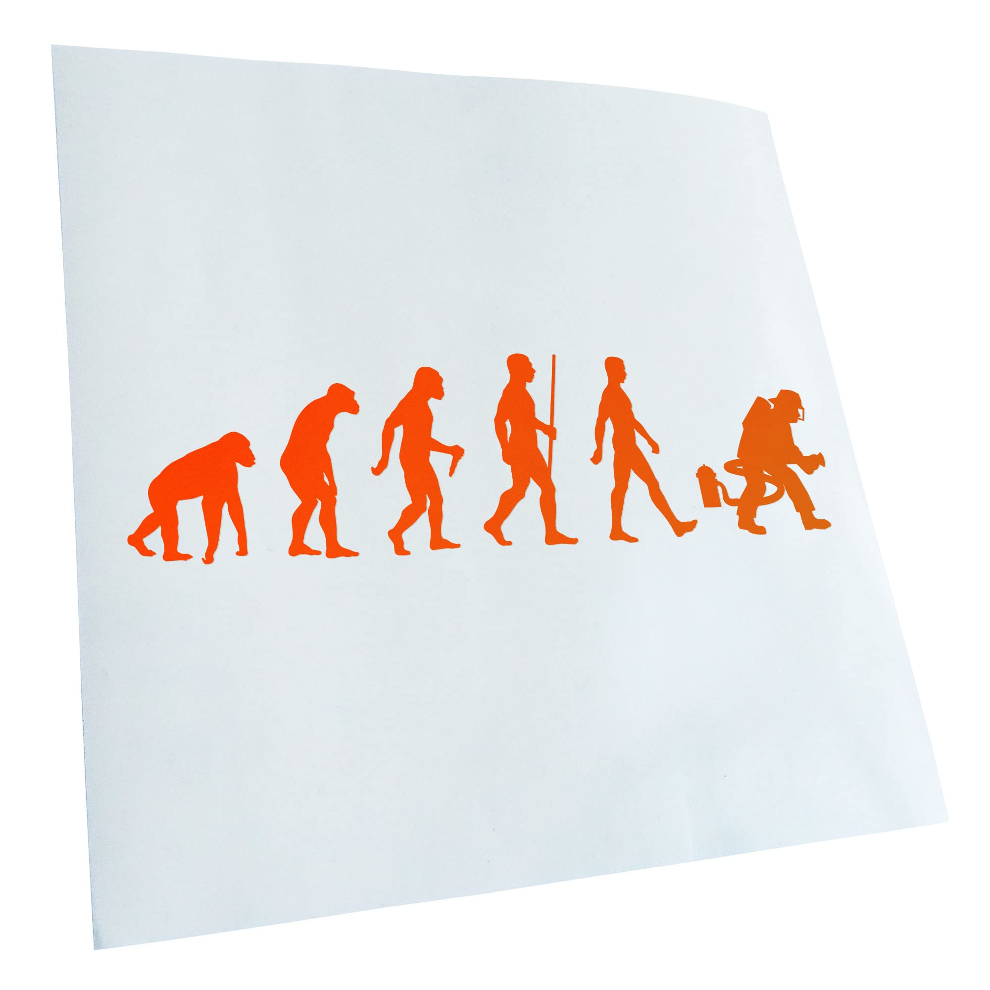 Kiwistar - Car Sticker - Evolution Fireman - Neon Orange - 50 x 14 cm - Rear Window Car Sticker Weatherproof for Car Truck Moped Truck - Sticker Exterior Self-Adhesive Tuning Accessories for Windows