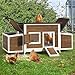 YITAHOME Chicken Coop Large Wooden Chicken House Chicken Pen Outdoor with 2 Nesting Boxes Poultry Cage Rabbit Hutch Duck Cage with Weatherproof Roof (Brown)