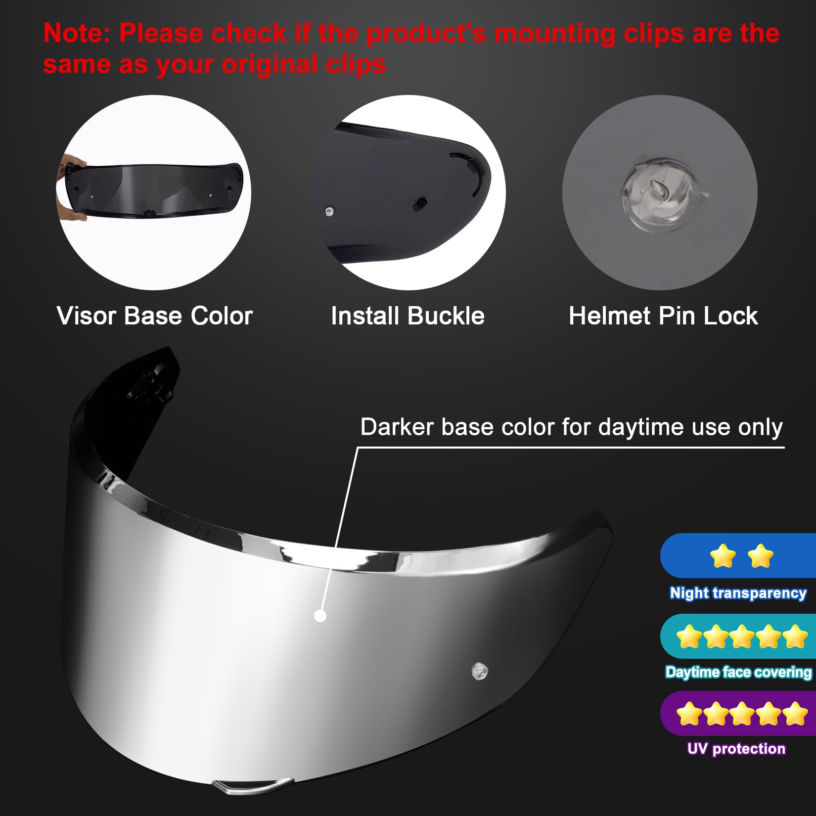 PSLER Helm Visier für AGV New K3 (E2206),Nur für K3-Helmgrößen S/M/L - Verspiegelt Helmvisier Getöntes Visier Motorradhelm Zubehör Ersatz(Silber)