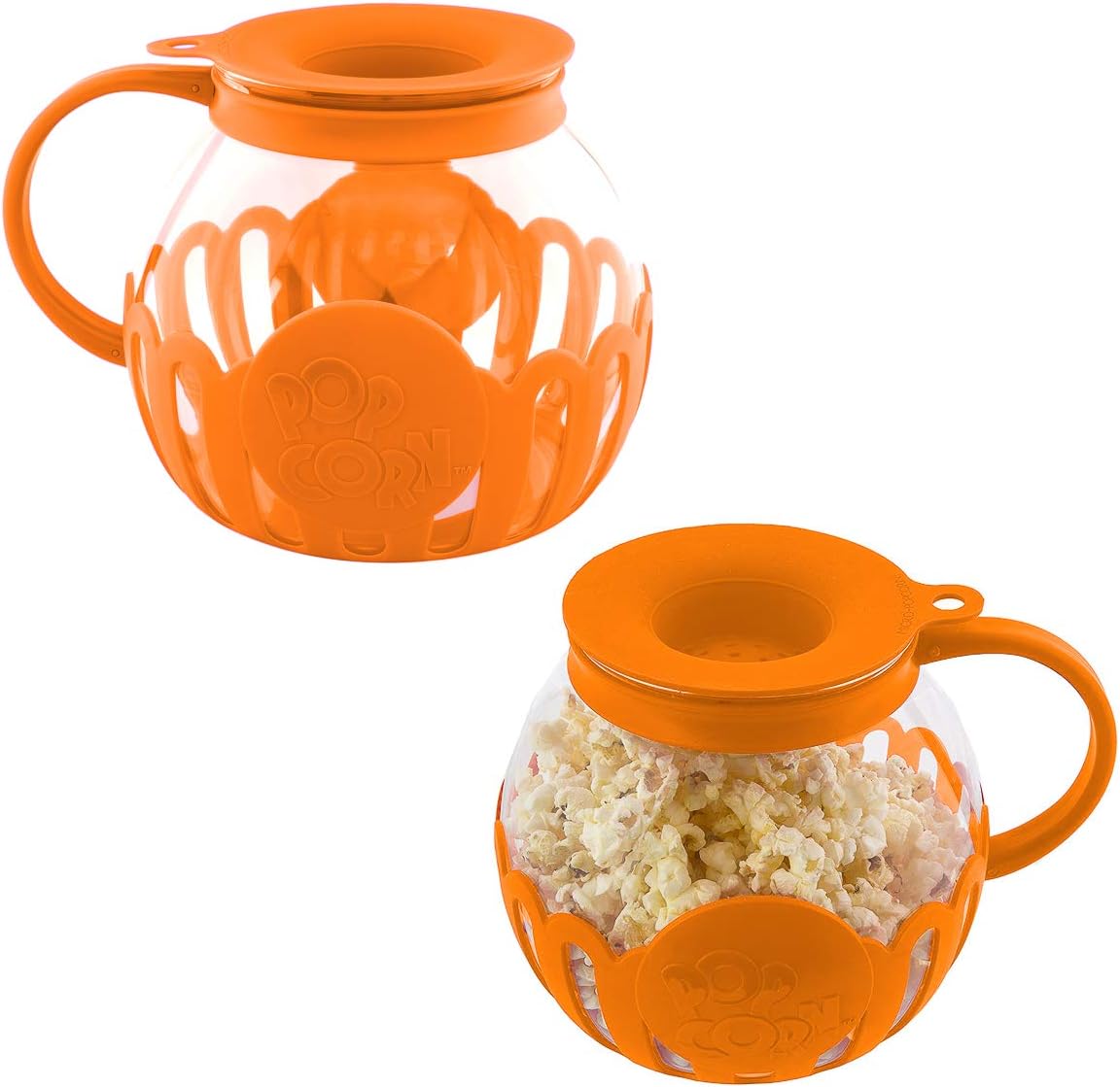 Ecolution (2 Pack) Popcorn Maker Glass Microwave Popcorn Popper With Butter Melter For Movie Style Popcorn
