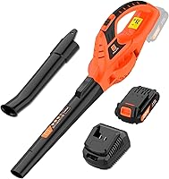 LeischLife 21V Cordless Leaf Blower: Lightweight Handheld 150 MPH 2.0Ah Battery, Fast Charger, Dual Speeds for Yard Patio Cleaning