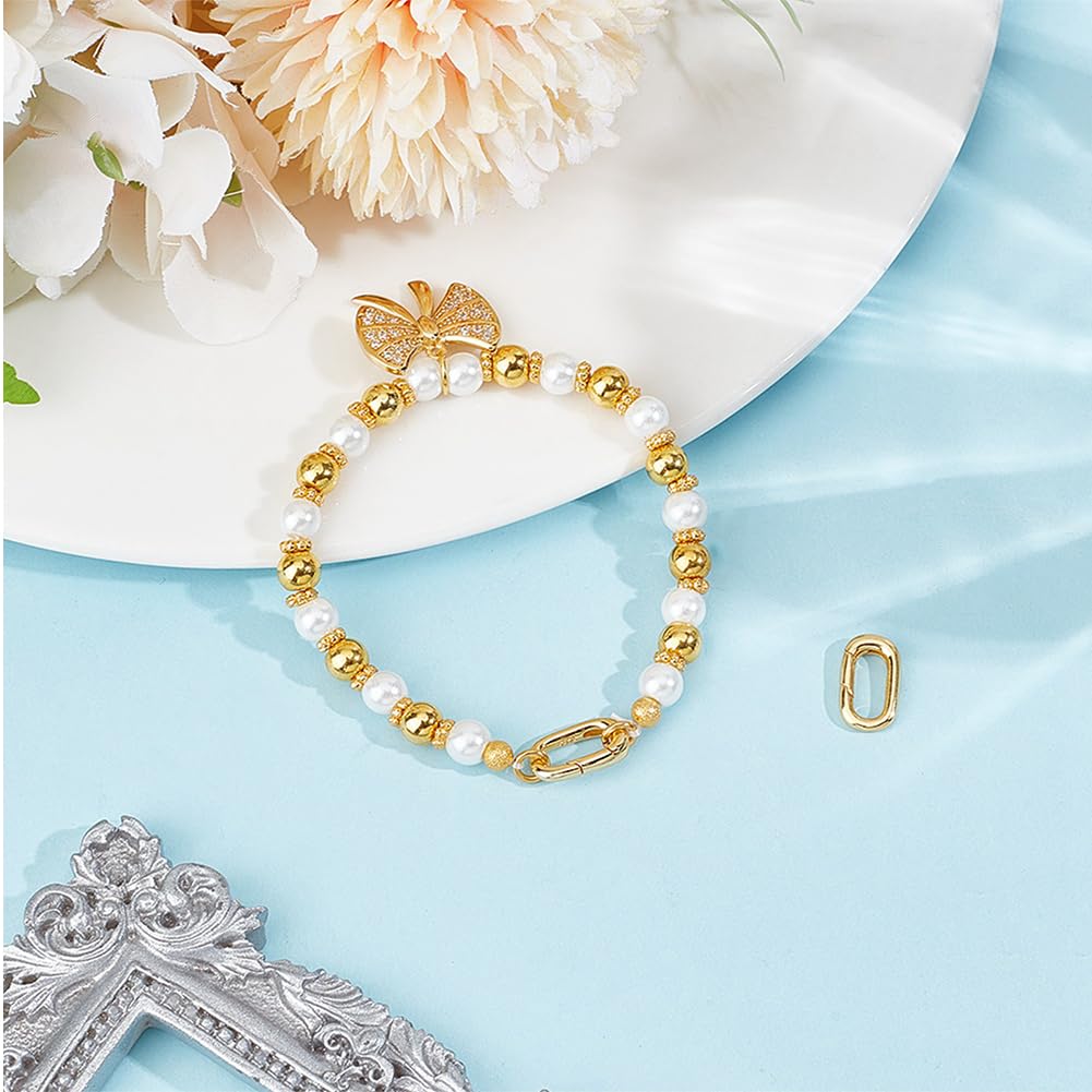SUNNYCLUE 1 Box 2 Stück 925 Sterling Silber Torringe Goldene Ovale Federverschlüsse Armbänder Halskettenverschlüsse Verbindungsstücke Kleine Klemmverschlüsse Karabinerhaken Schnappclip Ring Für Die Sc