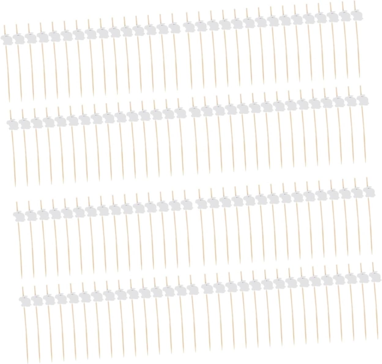 Zerodeko 800pcs Bunny Cocktail Picks Creative Wooden Fruit and Snack Sticks for Easter Parties Cake Decorations and Unique Photo Props