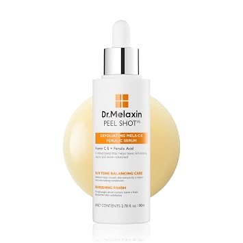 Dr.Melaxin Peel Shot Glow Rice Peeling Ampoule 80ml, Dead Skin Gentle Exfoliating Ampoule with Rice Water Extract, AHA BHA, Niacinamide, Daily Skin Texture Care, Korean Skincare MELA-CE