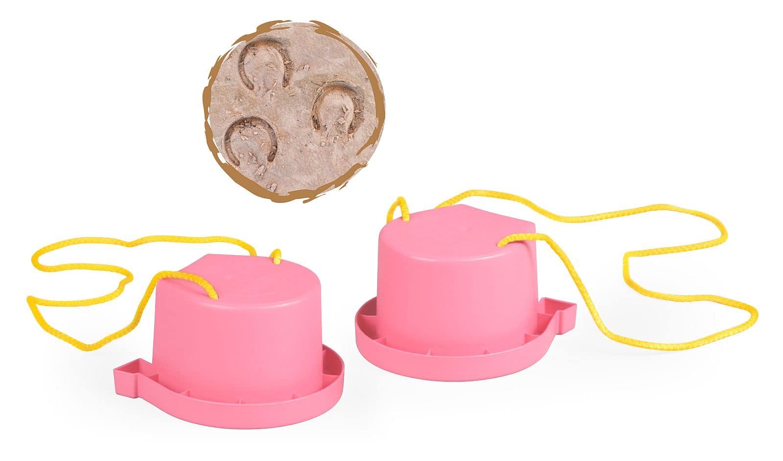LENA Hufeisen Topfstelzen 13 cm, Laufdosen für Kinder, Kindertopfstelzen für Balancefähigkeit, rosafarben, ideal für Koordination & Motorik, TÜV Zertifiziert, ab 3 Jahren (Packung mit 2)