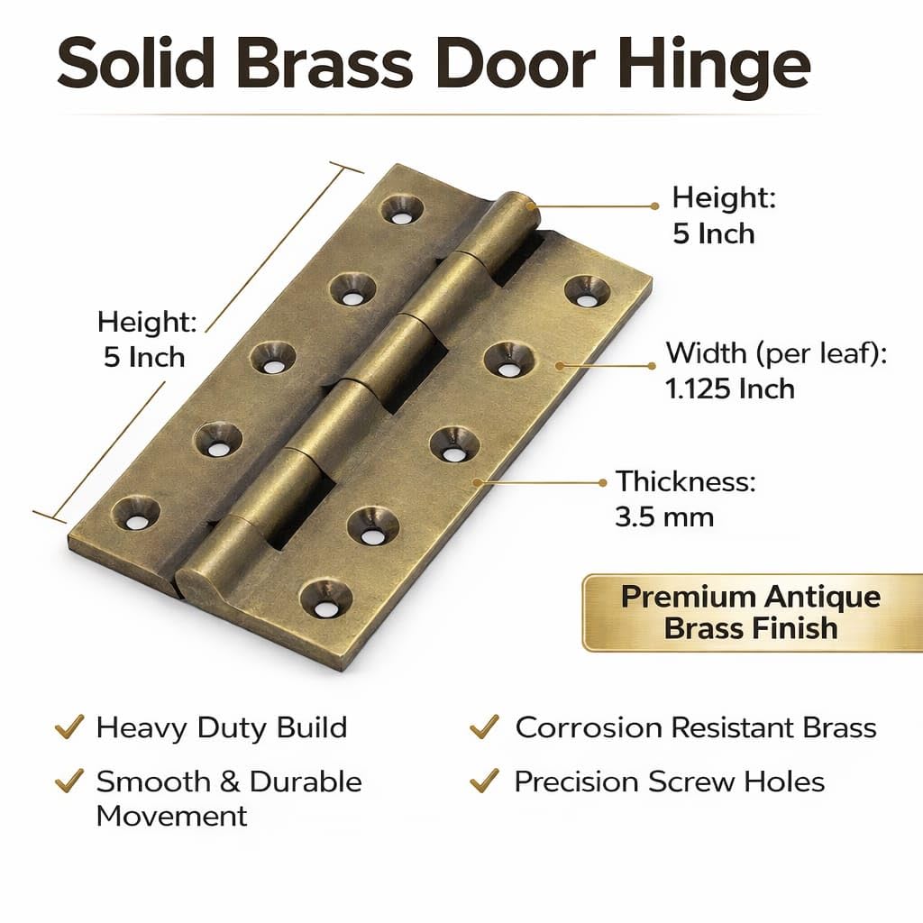 Antique Brass Hinges - 6 Pack, Soft Close -2