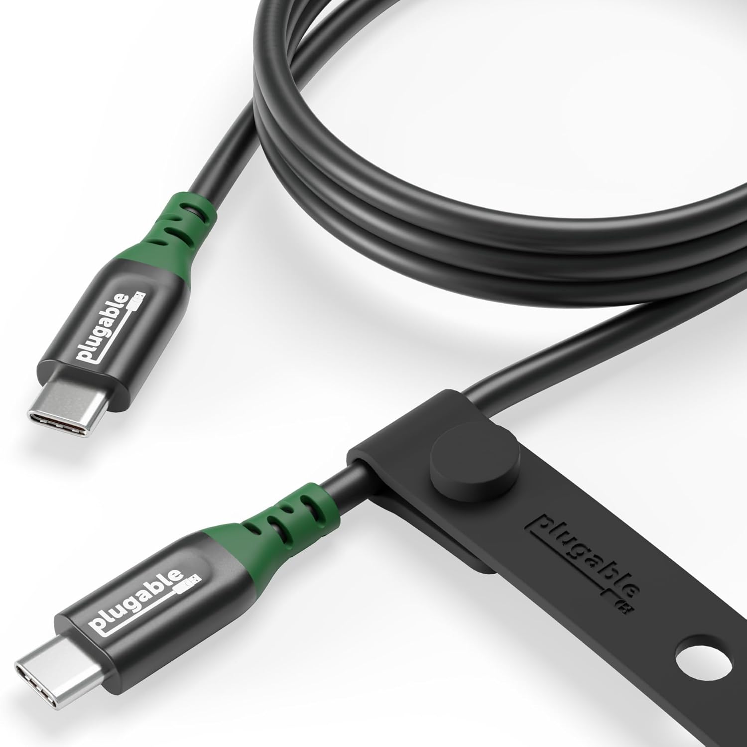 Plugable USB-C Cable with silicone cable strap