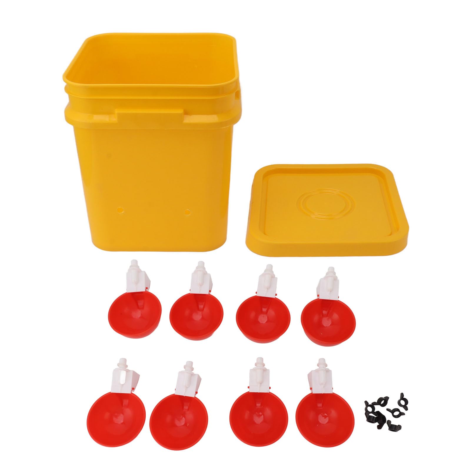 Abbeveratoio automatico per polli, tazze per mangiatoia per ciotola per abbeveratoio automatico per polli con secchio portatile da 12 litri Attrezzatura per bere pollame per (Secchio+Nuova ciotola