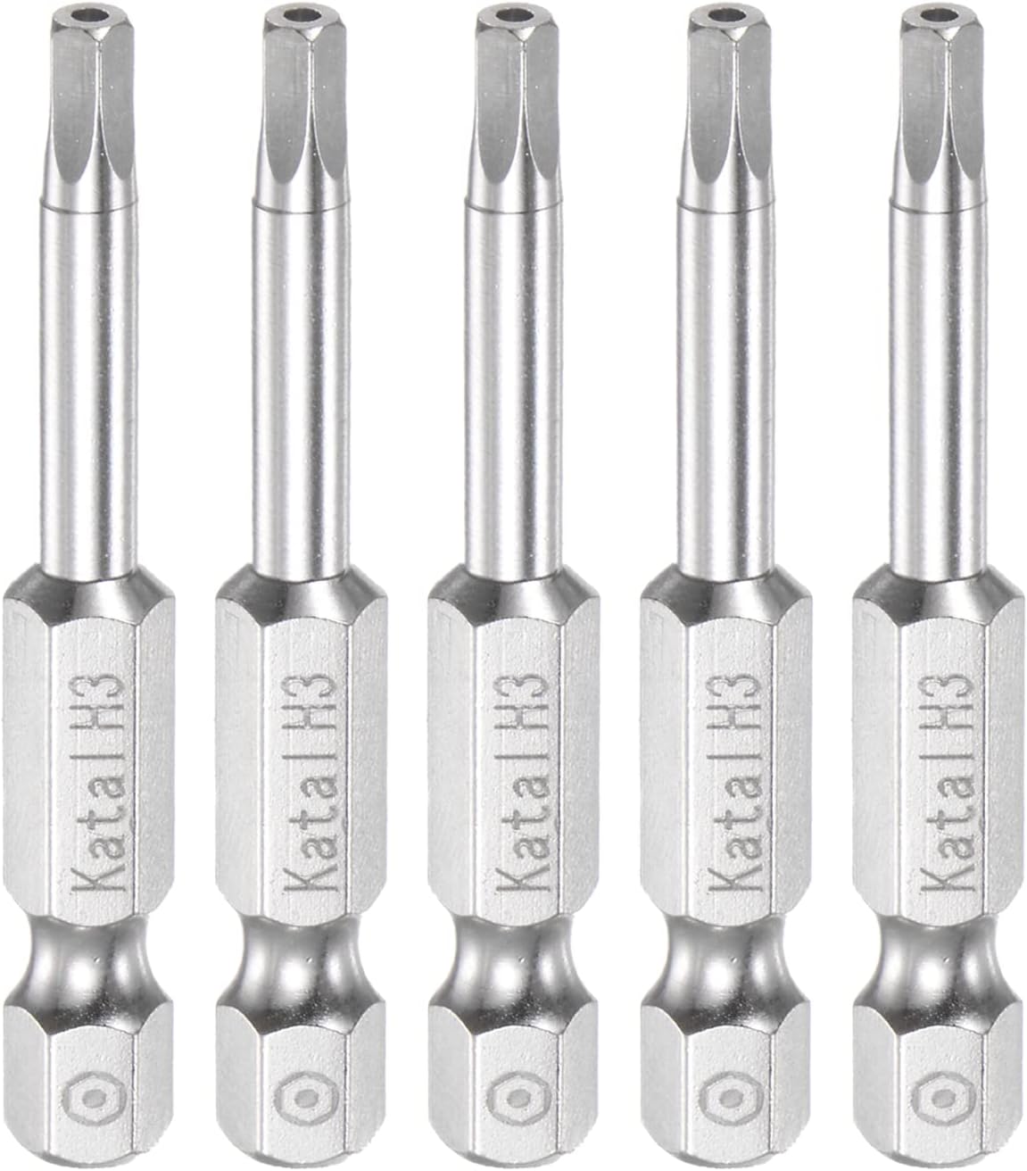HARFINGTON 5pcs H3 Pentagon Screwdriver Bit 1/4" Hex Shank 2" Length