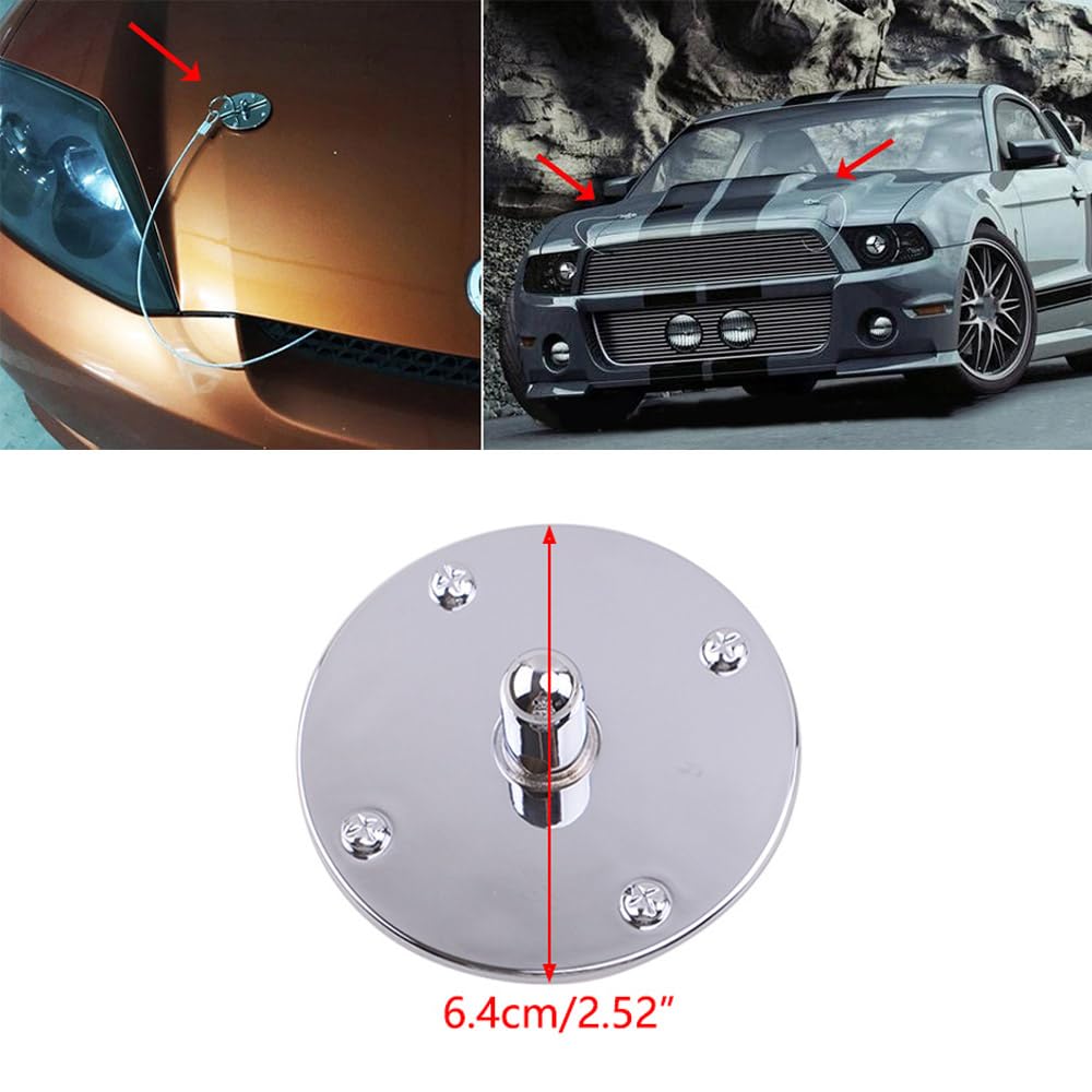 UCCKEYI 2-Sets Silver Hood Lock,Universal JDM Aluminum Hardware Bonnet Racing Hood Pin Lock Appearance Kit