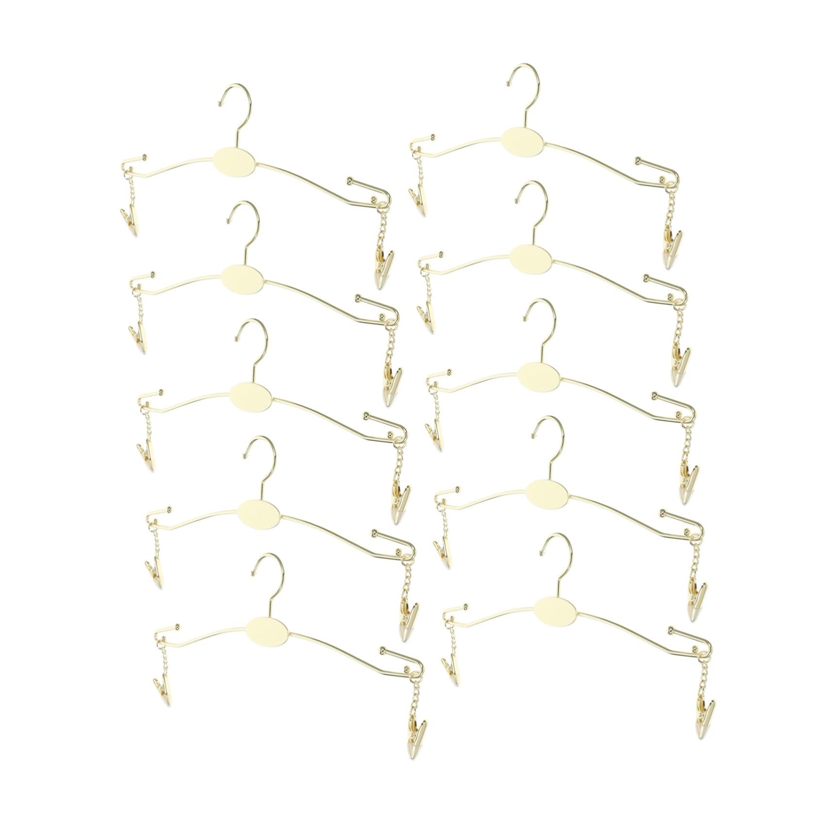 Grucce con Clip per Reggiseni 10 Pezzi in Ferro Oro | Organizer Armadio, Non Lascia Tracce, Non Si Deforma Facilmente, Uso Multiplo per Capi Delicati
