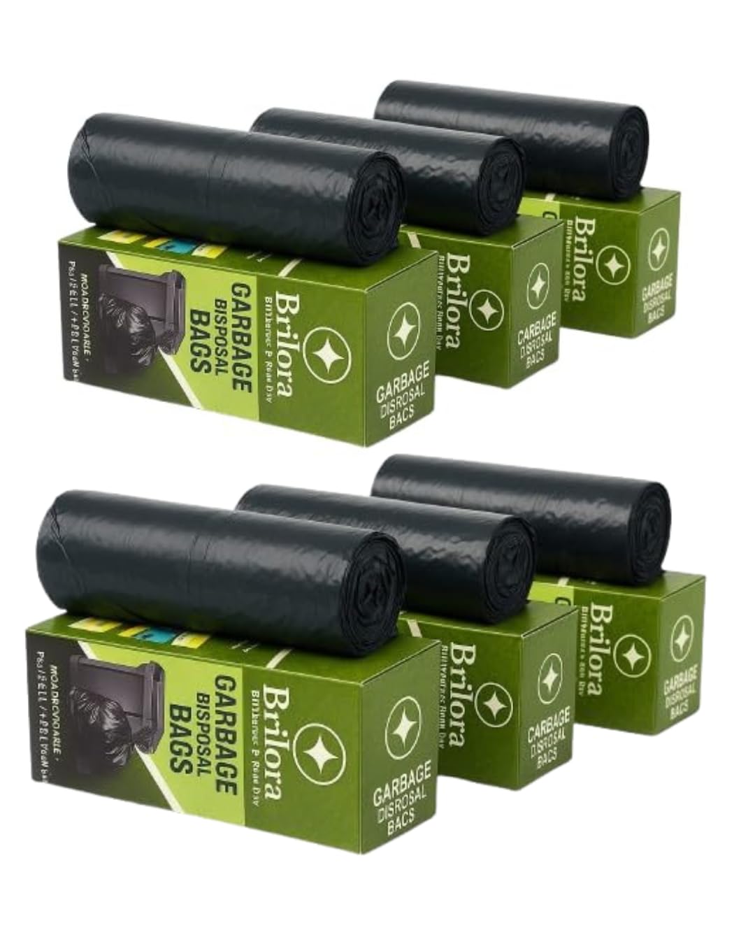 Brilora Black Garbage Bags 19x21 Inches – Medium Size Trash Bags for Kitchen Office Bathroom – Leakproof Strong and Durable (Pack of 6)-picture-12