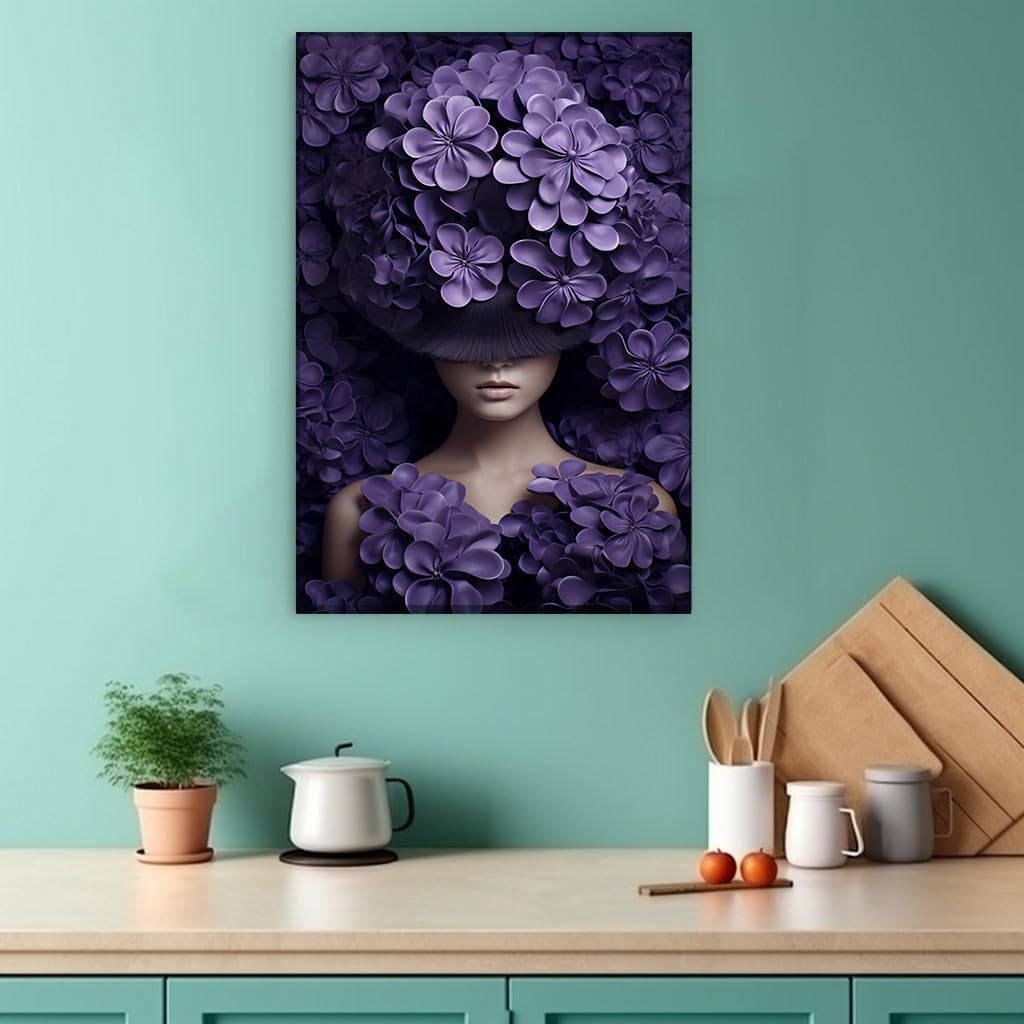 Canvas for Living room. Whispers of Elegance: A Serene Journey Through a Purple Dreamland, 27 x 18 inch Canvas Wall Art - Contemporary Masterpieces - Inspirational Office Decor