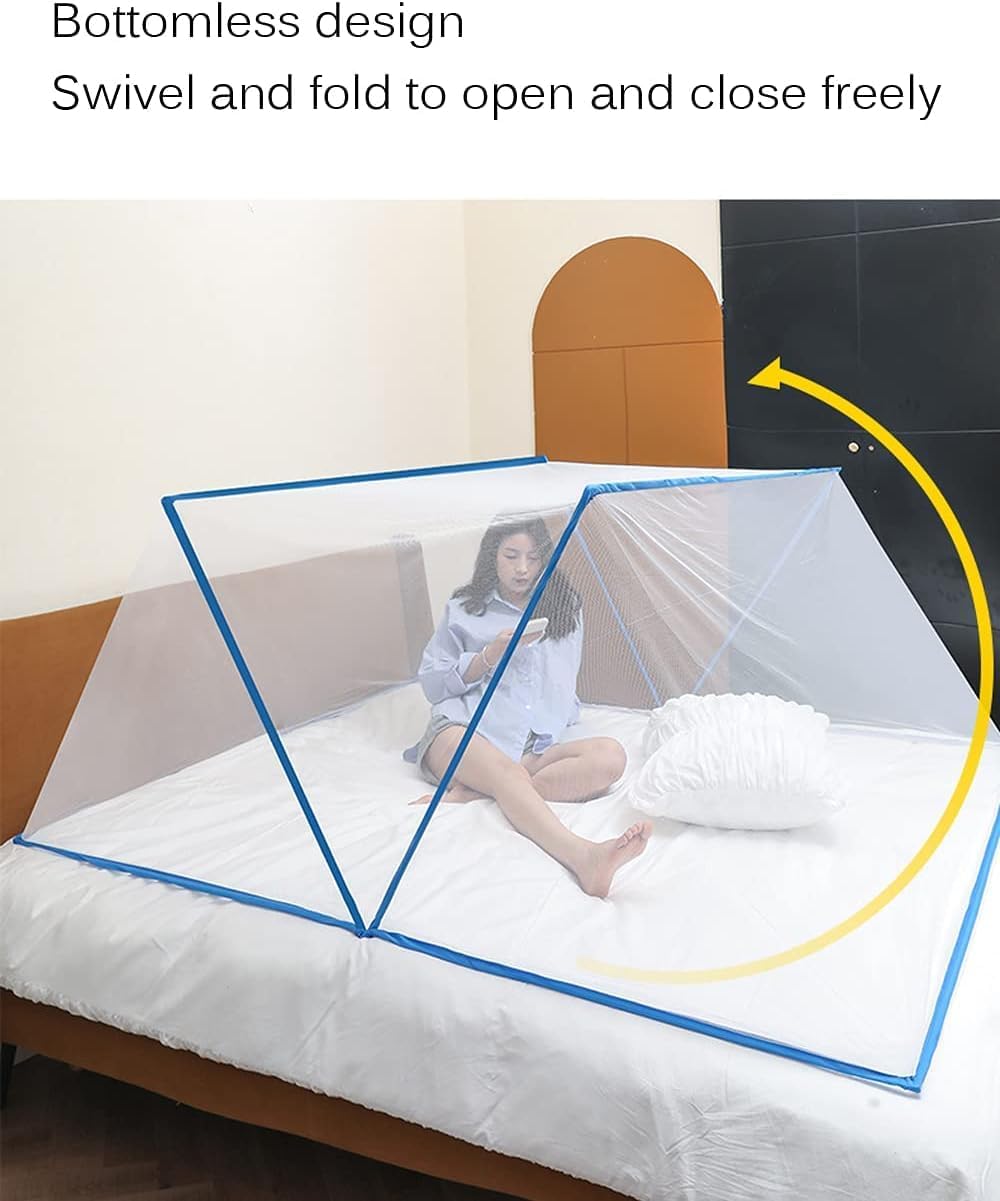 Portable Folding Mosquito Camping Travel Home Use Anti-Mosquito Tent Children Adult Mosquito(Blue,160 * 190 * 80cm)