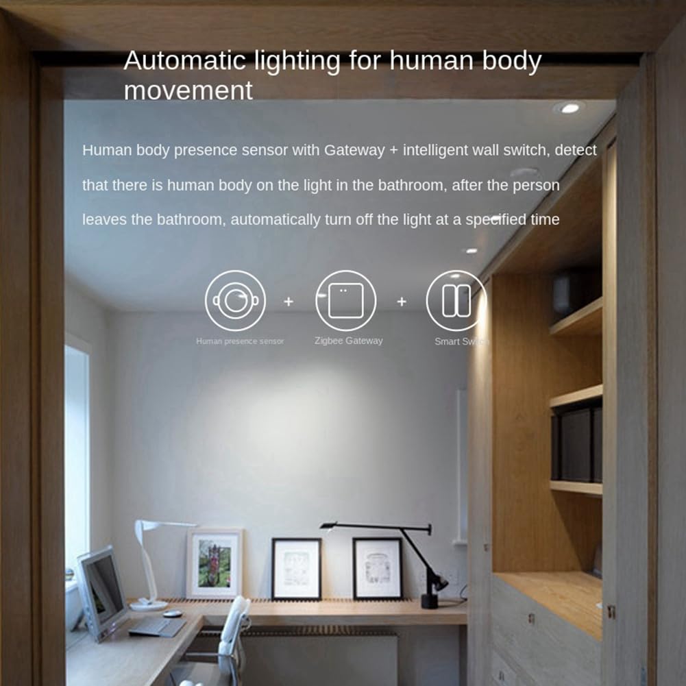 Sensor de Presencia Inteligente WiFi Sensor de Movimiento Humano con DeteccióN de Radar de Microondas de Luminancia para Inteligente en el Hogar