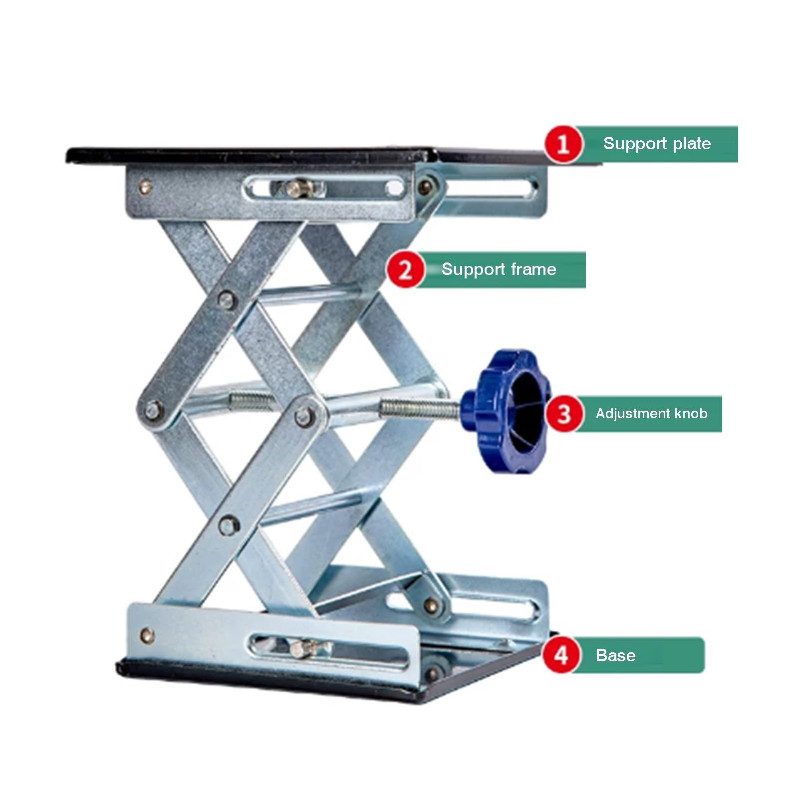 Plataforma De Soporte Gato Laboratorio, Elevación Nivel Acero Inoxidable | Altura de control manual: 7,5-26 cm, peso máximo de soporte: 15 kg, peso ligero for una fácil portabilidad