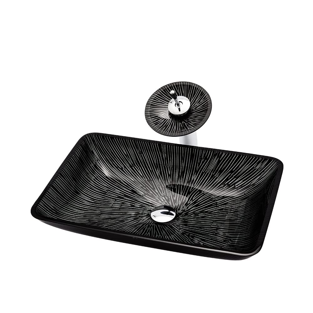 Bathroom Sink Countertop Bathroom Vessel Vanity Sink Tempered Glass Wash Basin Hotel Art Utensil with Faucet Combo Counter Basin