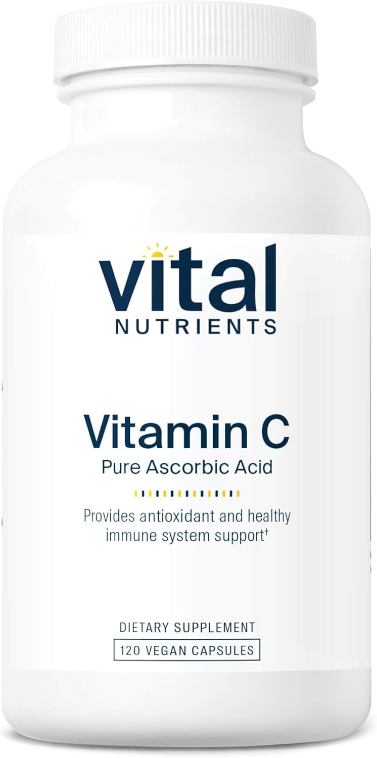 Vital Nutrients Vitamin C 1000mg (100% Pure Ascorbic Acid) | Vegan Antioxidant Supplement for Immune Support and Iron Absorption* | Gluten, Dairy and Soy Free | Non-GMO | 120 Capsules Vital Nutrients Vitamin C 1000mg (100% Pure Ascorbic Acid) | Vegan Antioxidant Supplement for Immune Support and Iron Absorption* | Gluten, Dairy and Soy Free | Non-GMO | 120 Capsules