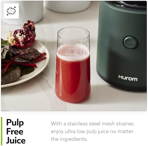 Vista 5 de Hurom H320 Cold Press Juicer Machine, Easy to Clean Masticating Slow Juicer, Coarse Strainers, Self-Feeding, Hands Free, Family Size, Quiet Motor