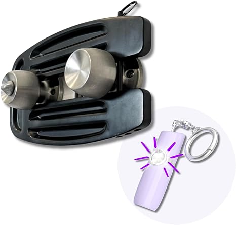 SecurityMan Home & Personal Safety Bundle – Double Door Lock for French Doors + 130dB Personal Safety Alarm (Purple) with SOS Strobe Light – Enhanced Home Security and Everyday Self Defense Kit