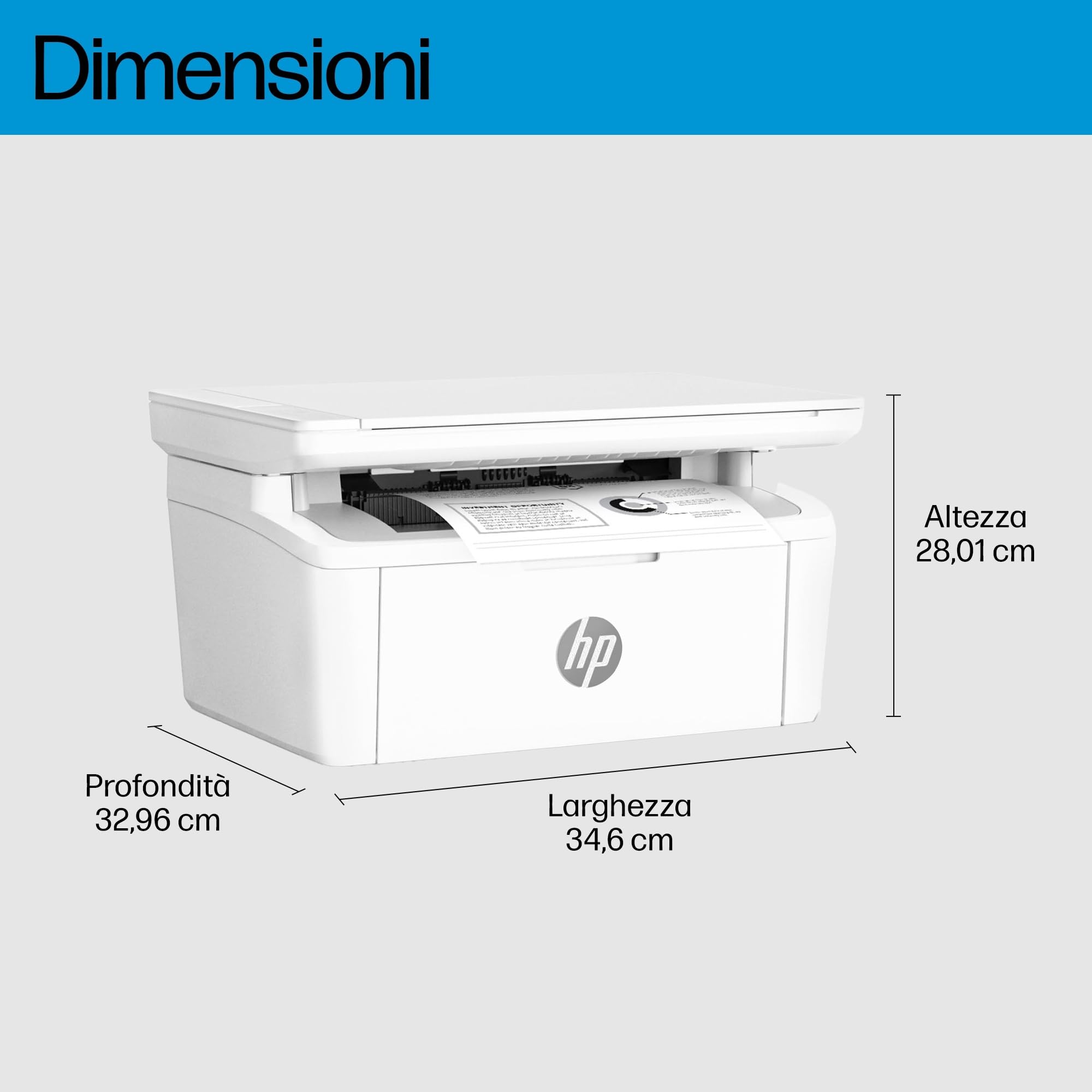 HP LaserJet M140we 7MD72E, Stampante Multifunzione Laser A4, Monocromatica, Stampa Fronte e Retro Manuale in b/n, 20 ppm, Wi-Fi, Smart, Bianca