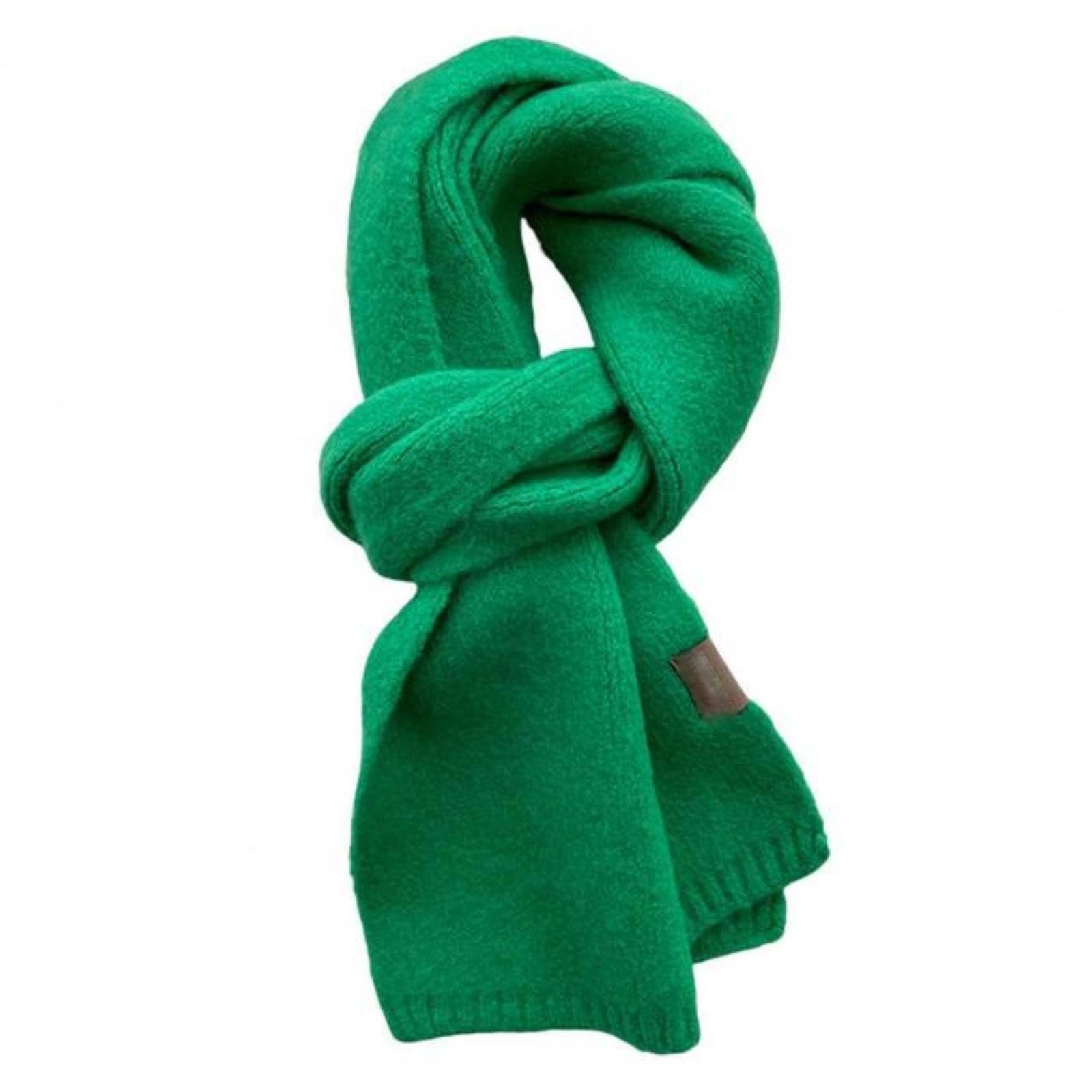 Fashion Solid Warm Cashmere Scarf for Women Winter Design Knitted Neckercheif Thick Woolen Yarn Shawl Neck Wrap