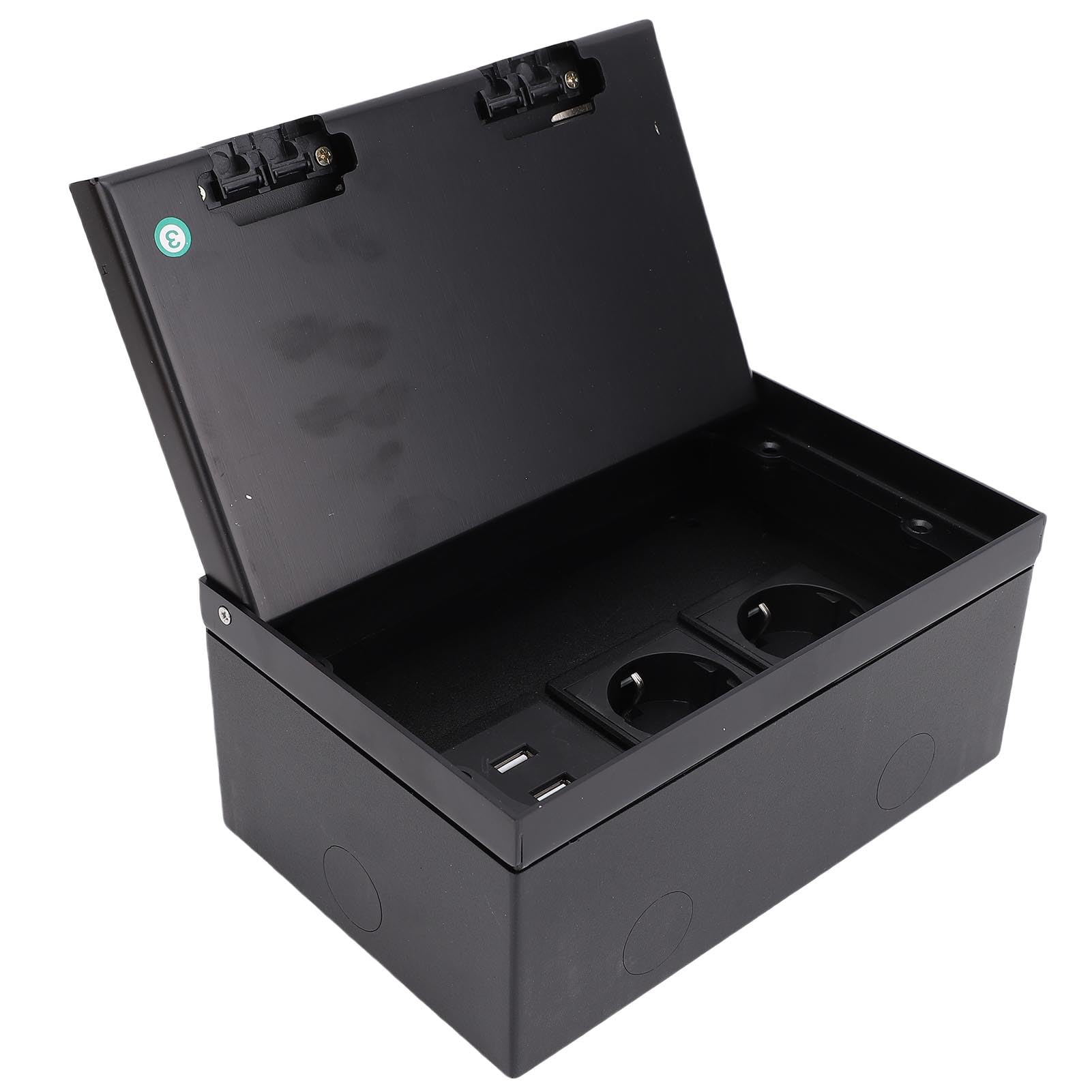 Scatola di derivazione da incasso a pavimento Kit presa piatta in acciaio inossidabile resistente all'acqua 4KW con 2 porte USB a due poli per marmo nero