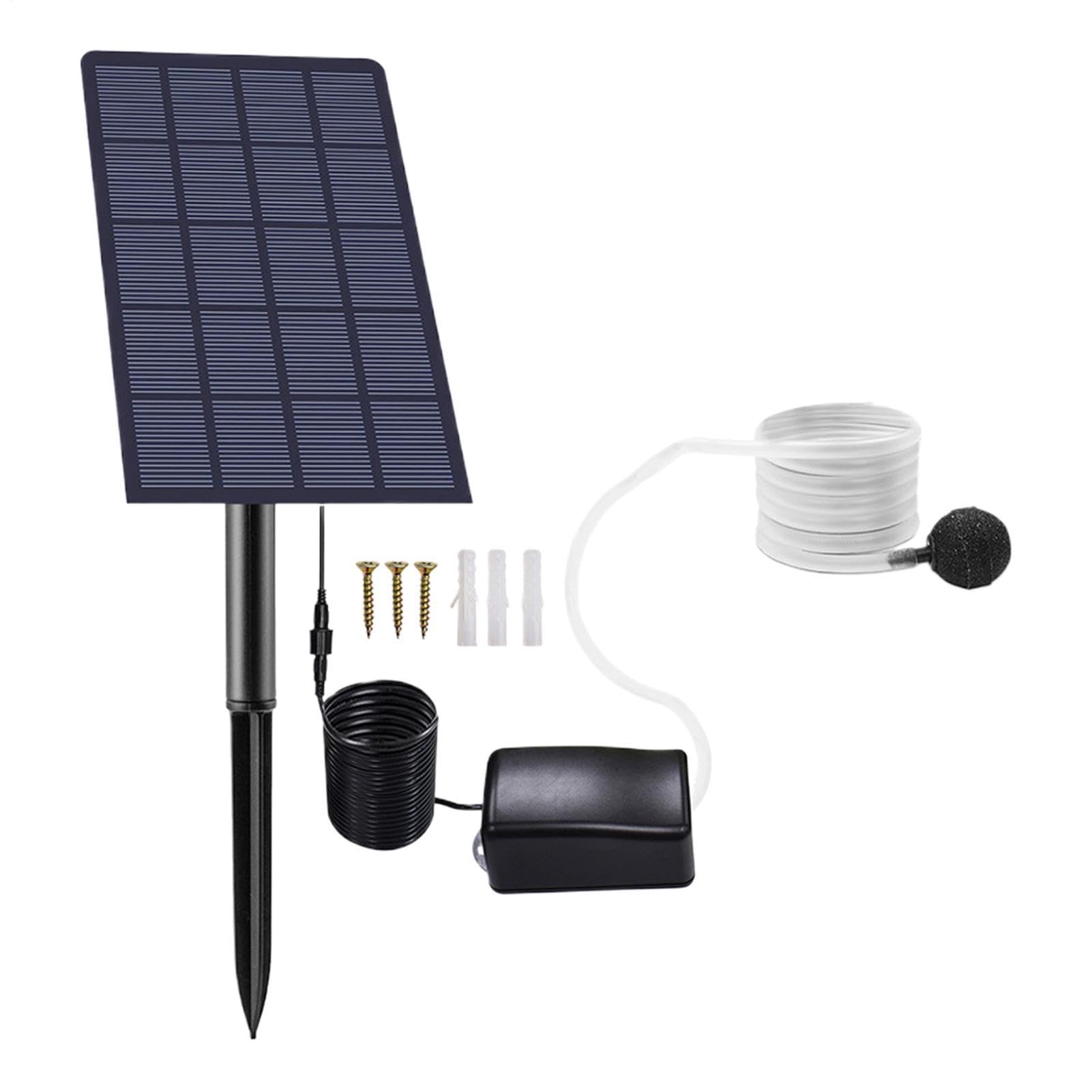 Aérateur solaire de bassin 2W avec pompe à air silencieuse pour aquarium et eau vive