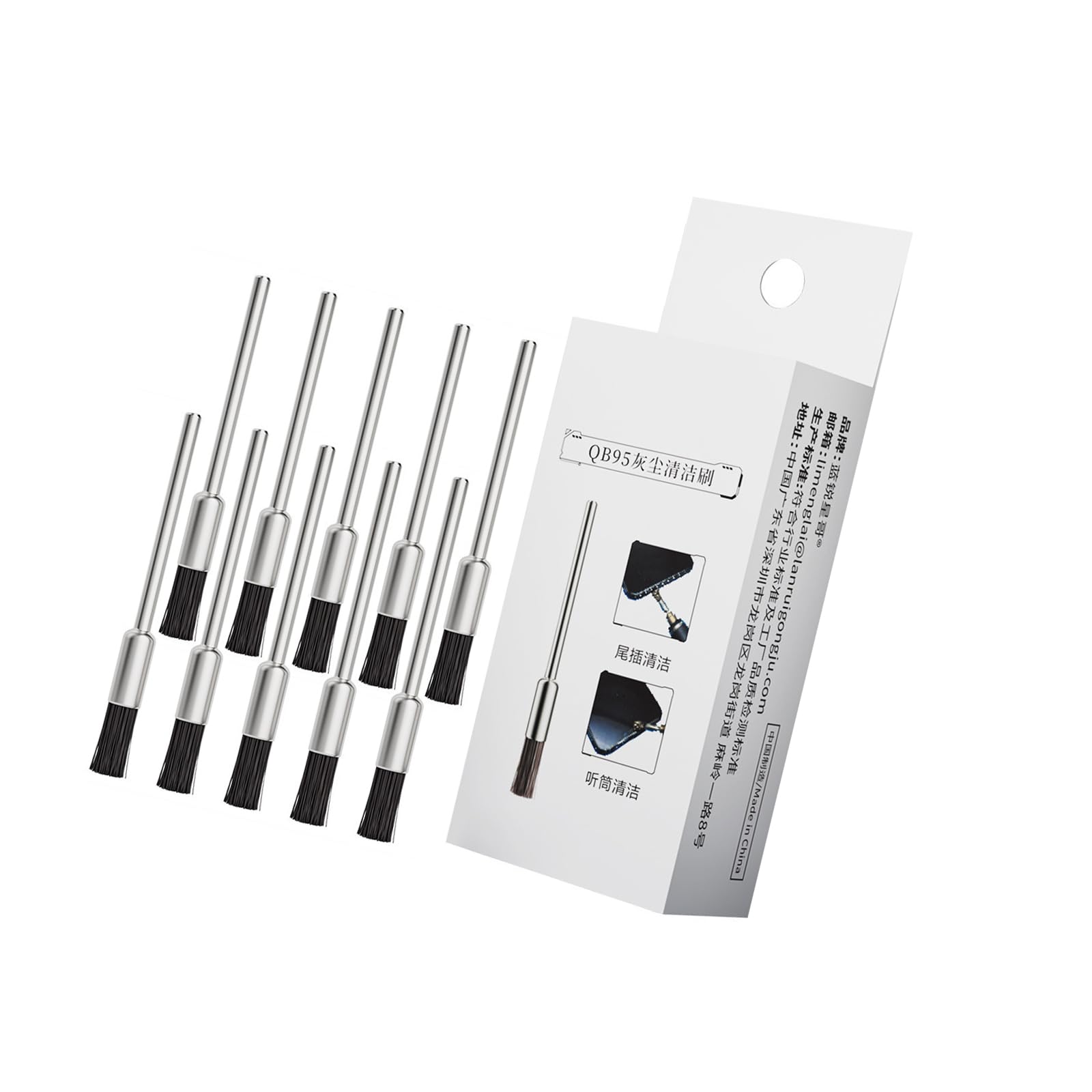 10PCS Highly Density Bristle Cleaning Brushes 3mm / 2.35mm Electric Grinding Tool for Gadget Repair and Precisely Dusting Small Cleaning Brush