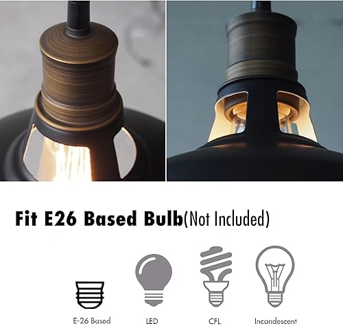 Miniatura 2 de CLAXY Juego de 2 lámparas colgantes ajustables con interruptor de encendidoapagado de granero negro