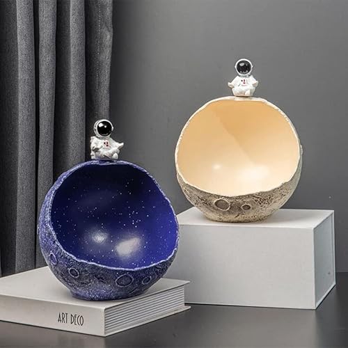 Miniatura 2 de Estatua de astronauta cuenco para dulces, cuenco decorativo para llaves, cuenco para llaves para mesa de entrada, contenedor de almacenamiento de