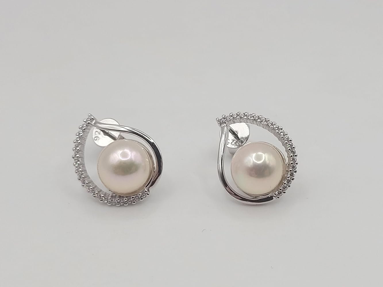 orecchini con perle coltivate perla coltivata giapponese con diamanti brillanti oro bianco 18kt orecchini perle sposa matrimonio - Gioielli Lo Presti