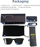 Lunettes intelligentes pour hommes femmes, lunettes Bluetooth à oreille ouverte avec micro & Monsieur le Président, UV400 Lunettes de soleil polarisés Objectifs, Appels mains libres, Assistant vocal, Contrôle tactile, Idéal pour conduire des sports