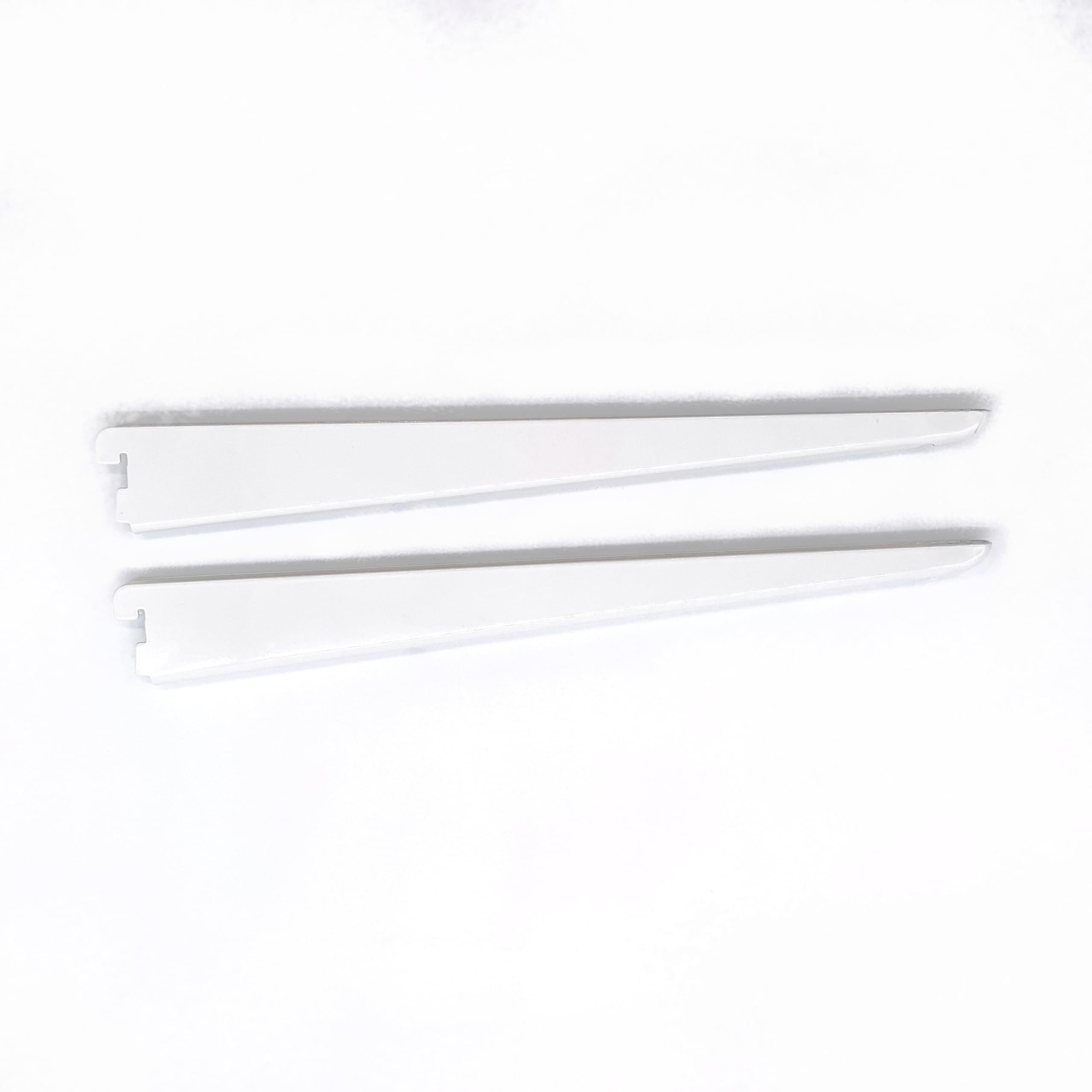 Twin Slot Shelving Brackets White - Heavy Duty Steel Bracket | Pack of 2-370mm / 37cm
