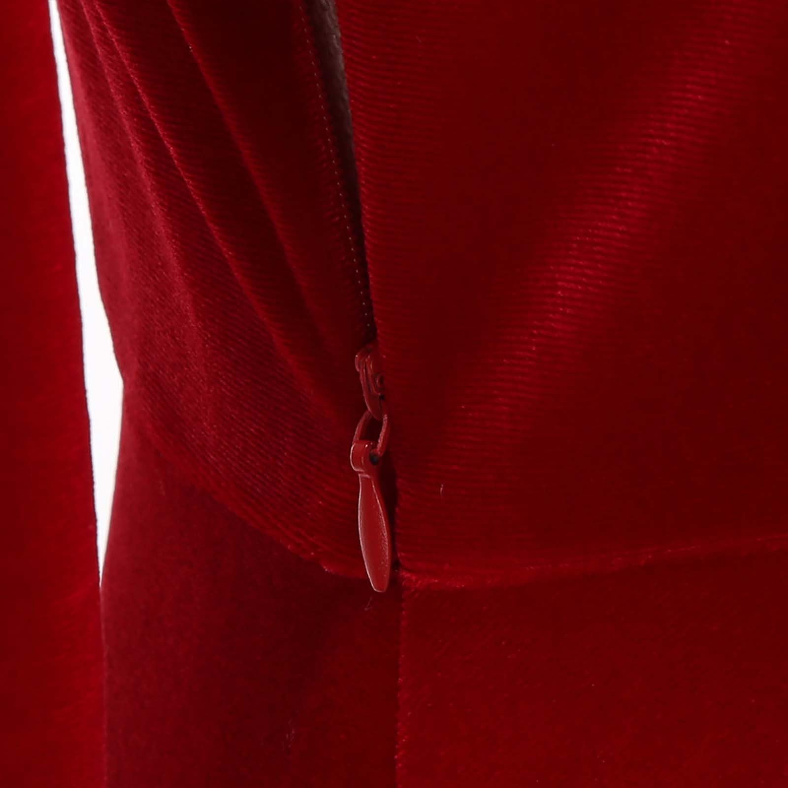 Générique Robe Velours Femme Longue Cocktail Rouge Robe Soiree Reveillon Moulante Sexy Mode Femme Mariage Courte Chic Et Elegant Hiver