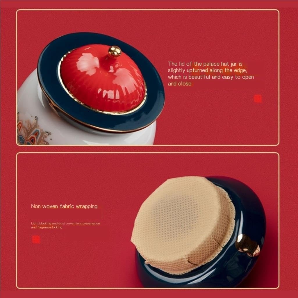 SDdPulse Serbatoio di stoccaggio del tè alla rinfusa Barattolo di immagazzinaggio del tè in ceramica portatile piccolo barattolo sigillato vaso di stoccaggio della cucina domestica Barattolo di