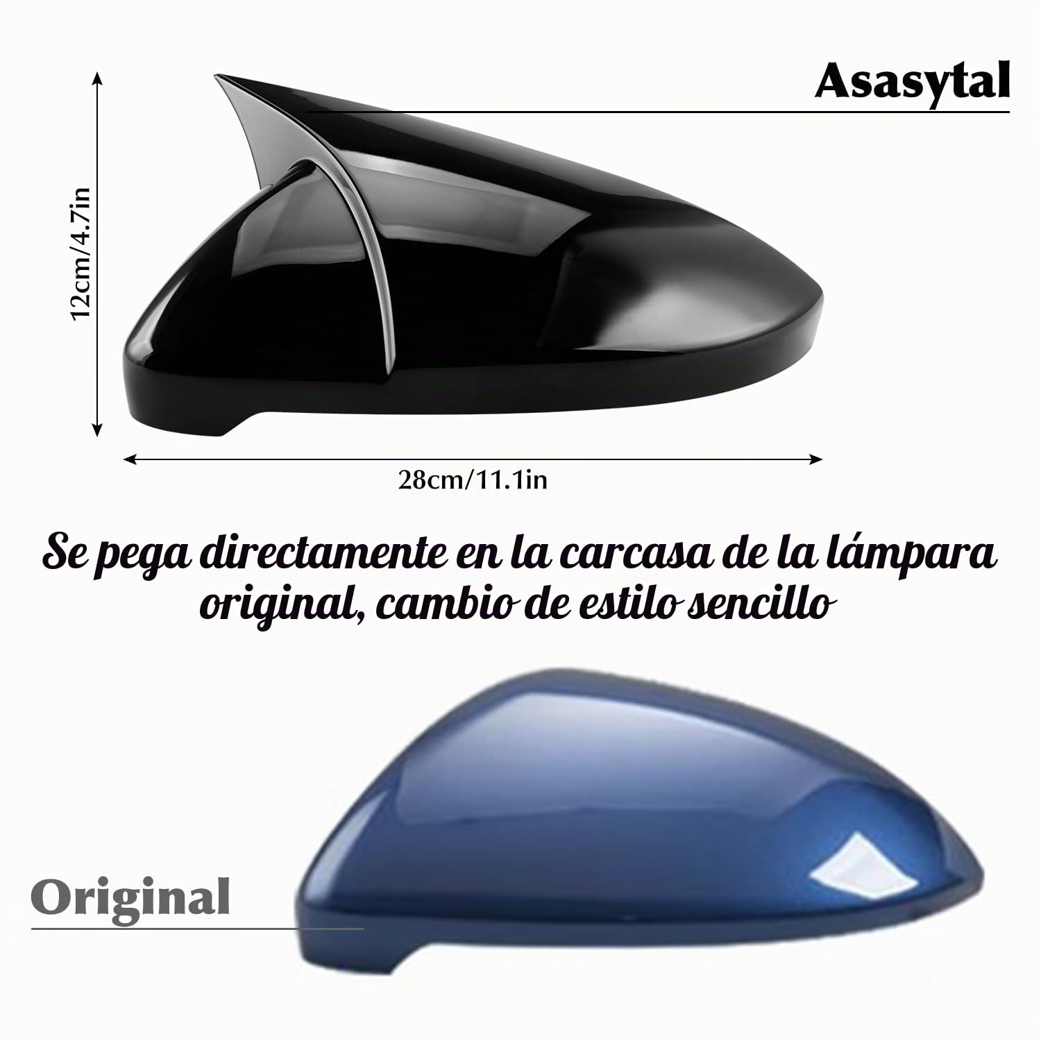 Espejo Retrovisor Cubiertas Repuesto Tapa De Cubiertas de repuesto Compatible con Golf MK7 Hatch-back MK7.5 GTI R GTD Base 2009-2020 Tou-ran II All-track, Negro Brillante,1 Par